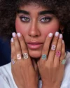 انگشتر طلا زنانه میناکاری R